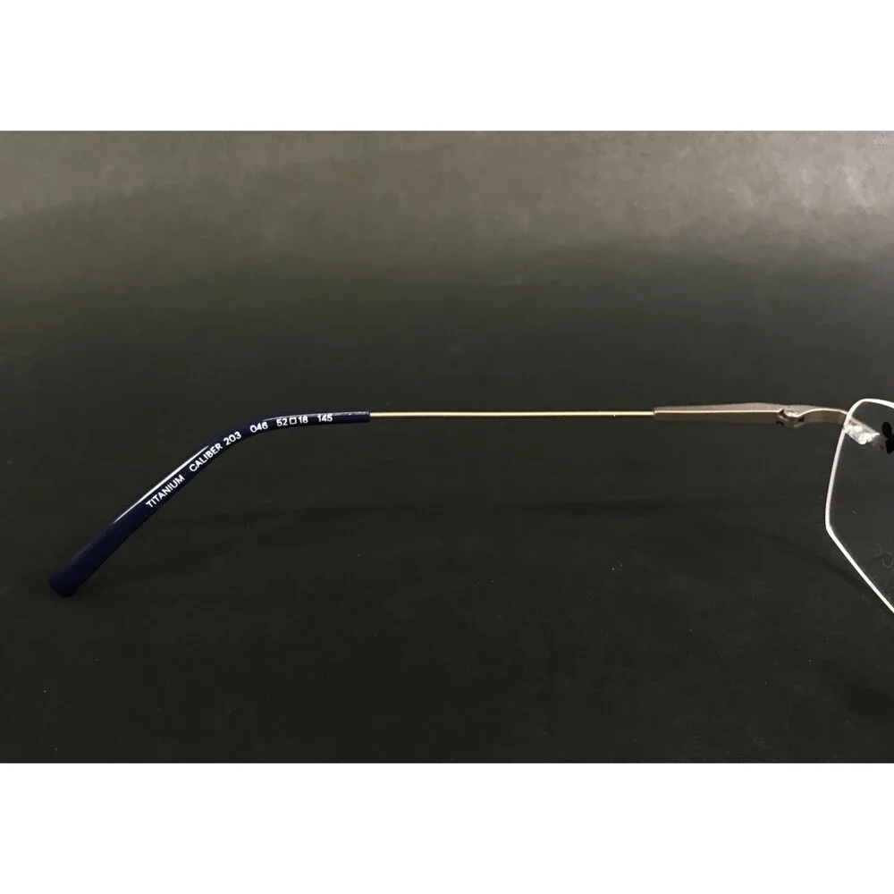 Airlock Eyeglasses Frames CALIBER 203 046 Matte Silver Blue Rimless 52-18-145